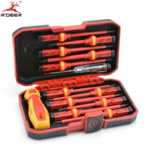 Alternative view of 13 Pcs VED Insulated Screwdriver Set CR-V High Voltage 1000V Magnetic Phillips Slotted Torx Screwdriver Durable Hand Tools
