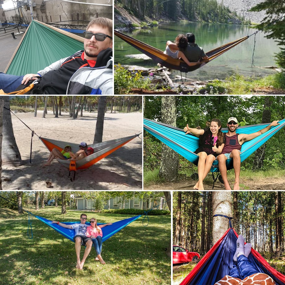 Upgrade Camping Hammock Outdoor Tourist Hanging Hammocks Portable Parachute Nylon Hiking Hammock For Backpacking Travel - Image 6