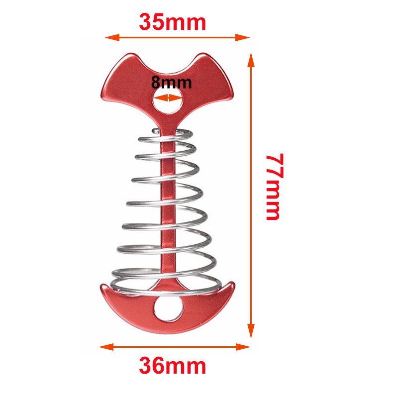 10Pcs Tent Pegs Rope Buckle Adjustable Plank Floor Spring Fishbone Anchor Awning Deck Stakes Fixed Nails Camping Tent Hooks - Image 2