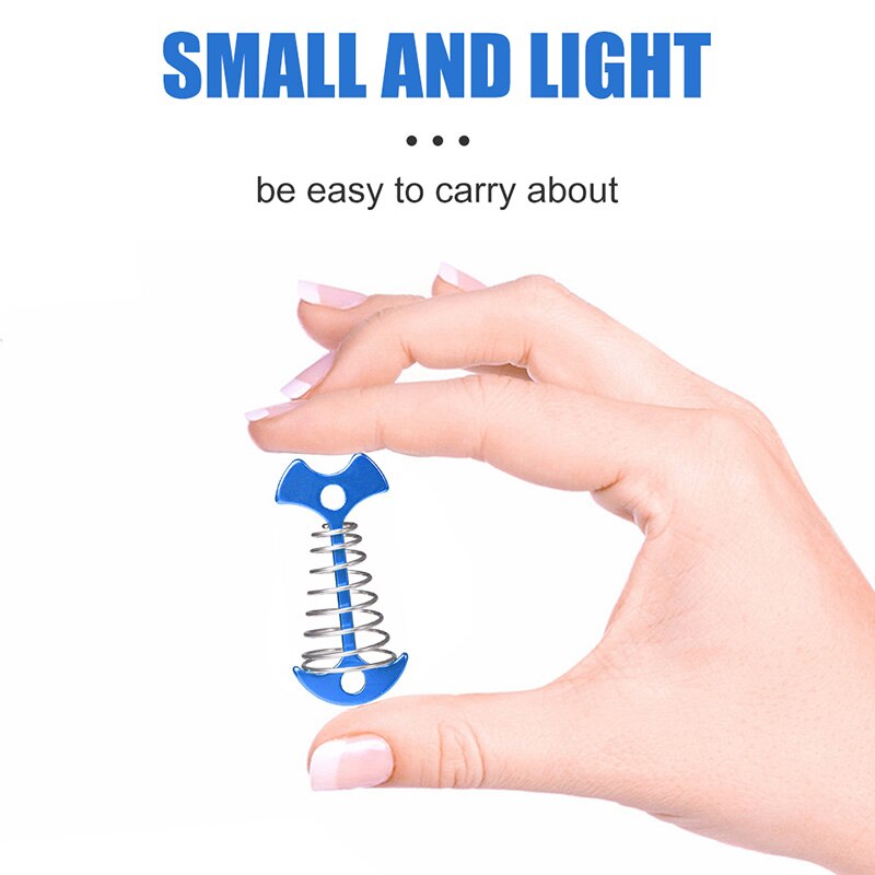 10Pcs Tent Pegs Rope Buckle Adjustable Plank Floor Spring Fishbone Anchor Awning Deck Stakes Fixed Nails Camping Tent Hooks - Image 3